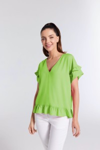 Bluzka Salko wiskozowa z delikatnym falbankami  