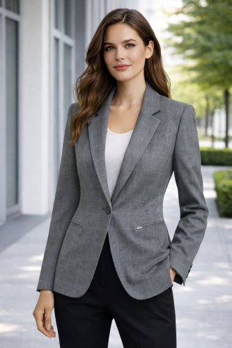 Żakiet kratka szara marki Carmell.png