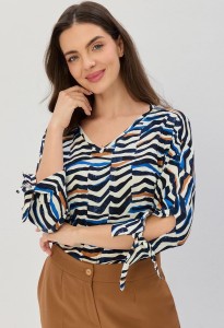 Trykotowa bluza Salko z dekoltem w kształcie V