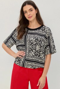 Wiskozowa bluzka Salko w czarno-biały wzór
