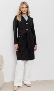 Czarny prochowiec z bawełny  marki Passero 