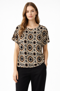 Wiskozowa bluzka Bialcon z tkaniny dzianinowej 