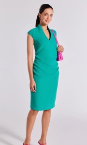 Turkusowa sukienka Salko w jednym kolorze