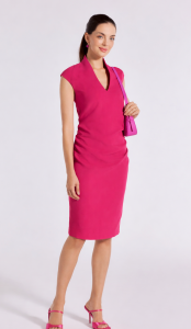Różowa sukienka Salko w jednym kolorze 