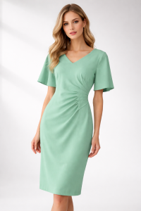 Prosta elegancka sukienka Trynite w kolorze zielonym