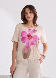 Wiskozowa bluzka z akwarelowym kwiatem marki Salko