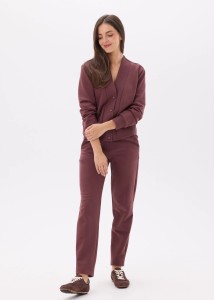 Bawełniane spodnie  Salko  w kolorze zgaszonego różu 