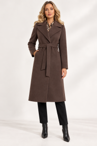 Stylowy płaszcz brązowy Zartex model Amber